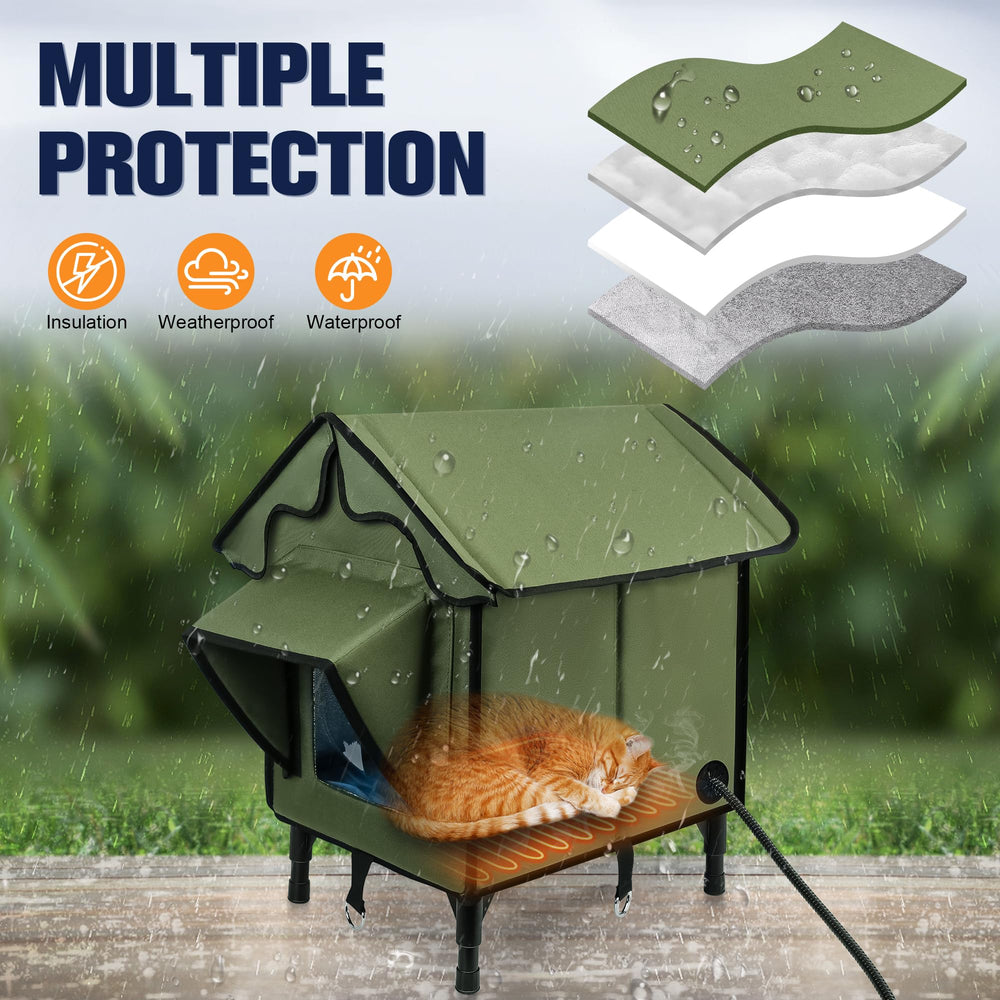 Newget casa-gato-caliente con ventanas transparentes facilita observar y vigilar