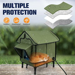 Newget casa-gato-caliente con ventanas transparentes facilita observar y vigilar