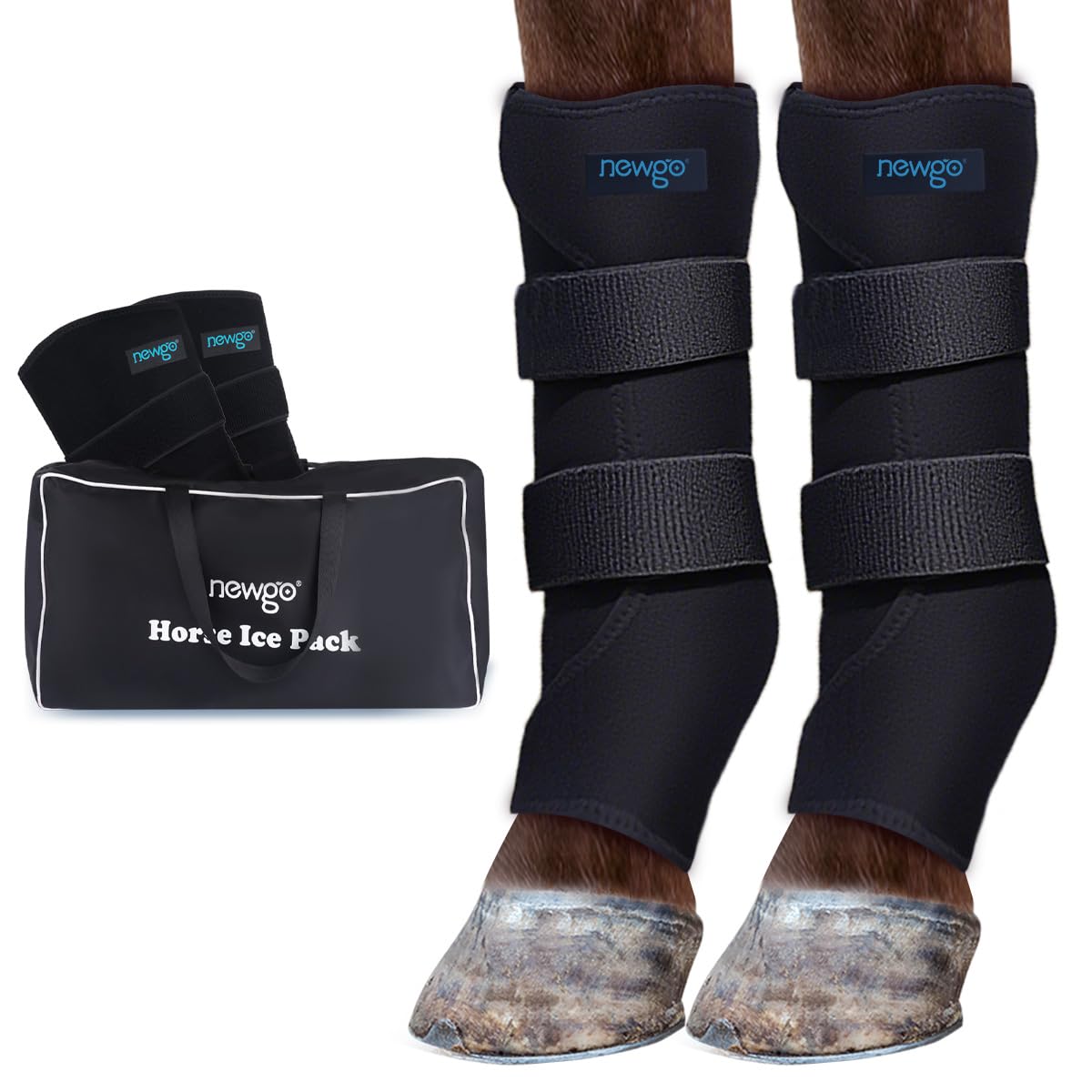 NEWGO bota de hielo para caballo con diseño 3D que abraza la pierna
