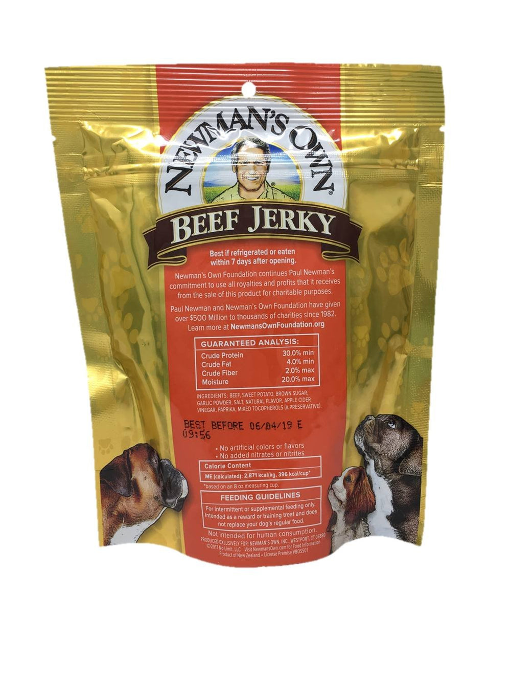 Newman's Own ingredientes naturales carne y patata para perros, snack proteico.