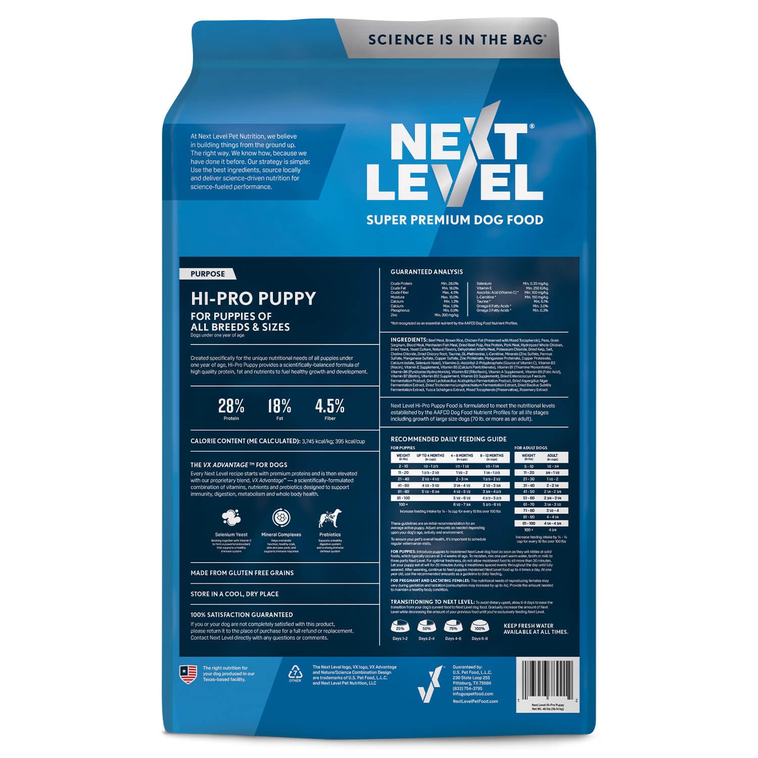 Croquetas de Next Level HI-PRO Puppy visibles, fuente de proteína para perros pequeños