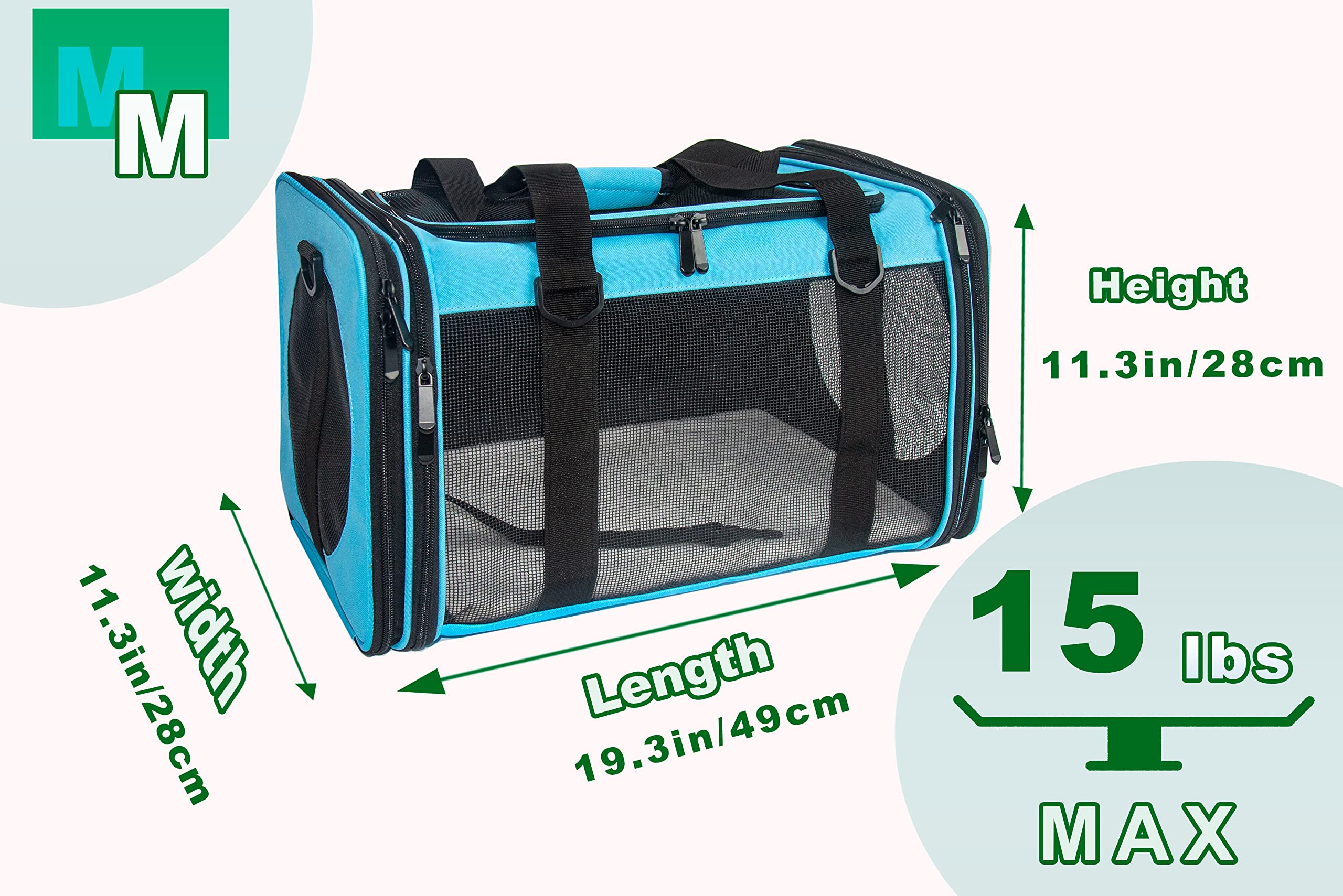 NextFri transportín con funda de cama lavable para comodidad de la mascota