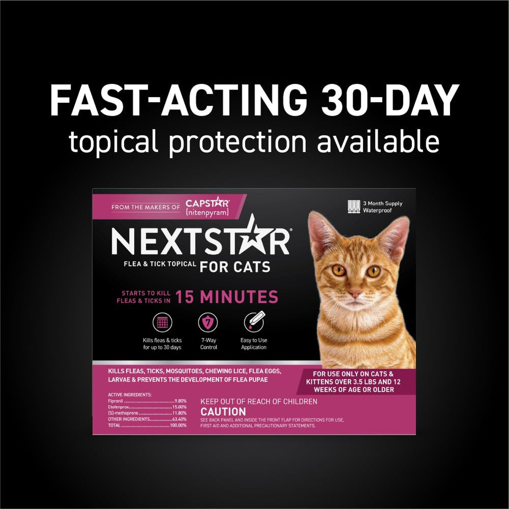 Protección de 30 días para gatos con NEXTSTAR tras la primera aplicación.