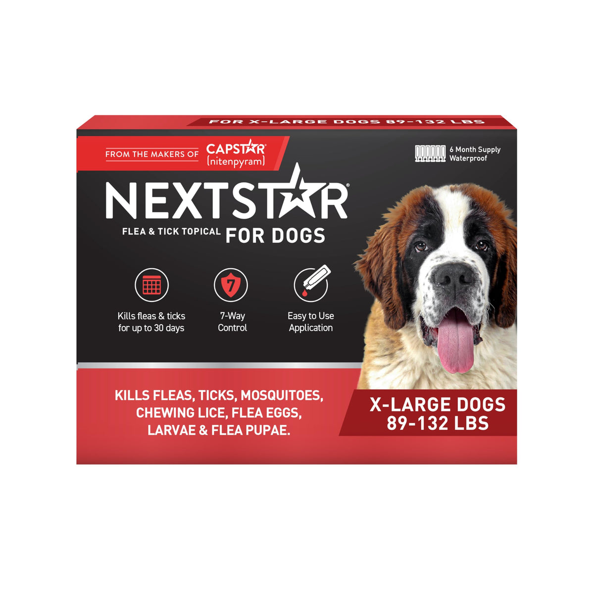 NEXTSTAR protege a tu perro con protección tópica de 30 días, rápida y efectiva.