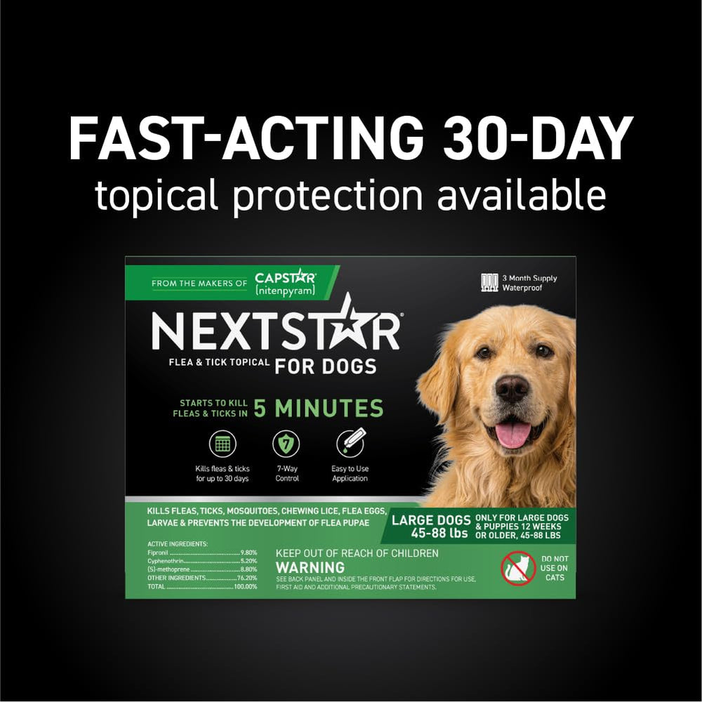 NEXTSTAR protección de 30 días para perros en formato tópico.