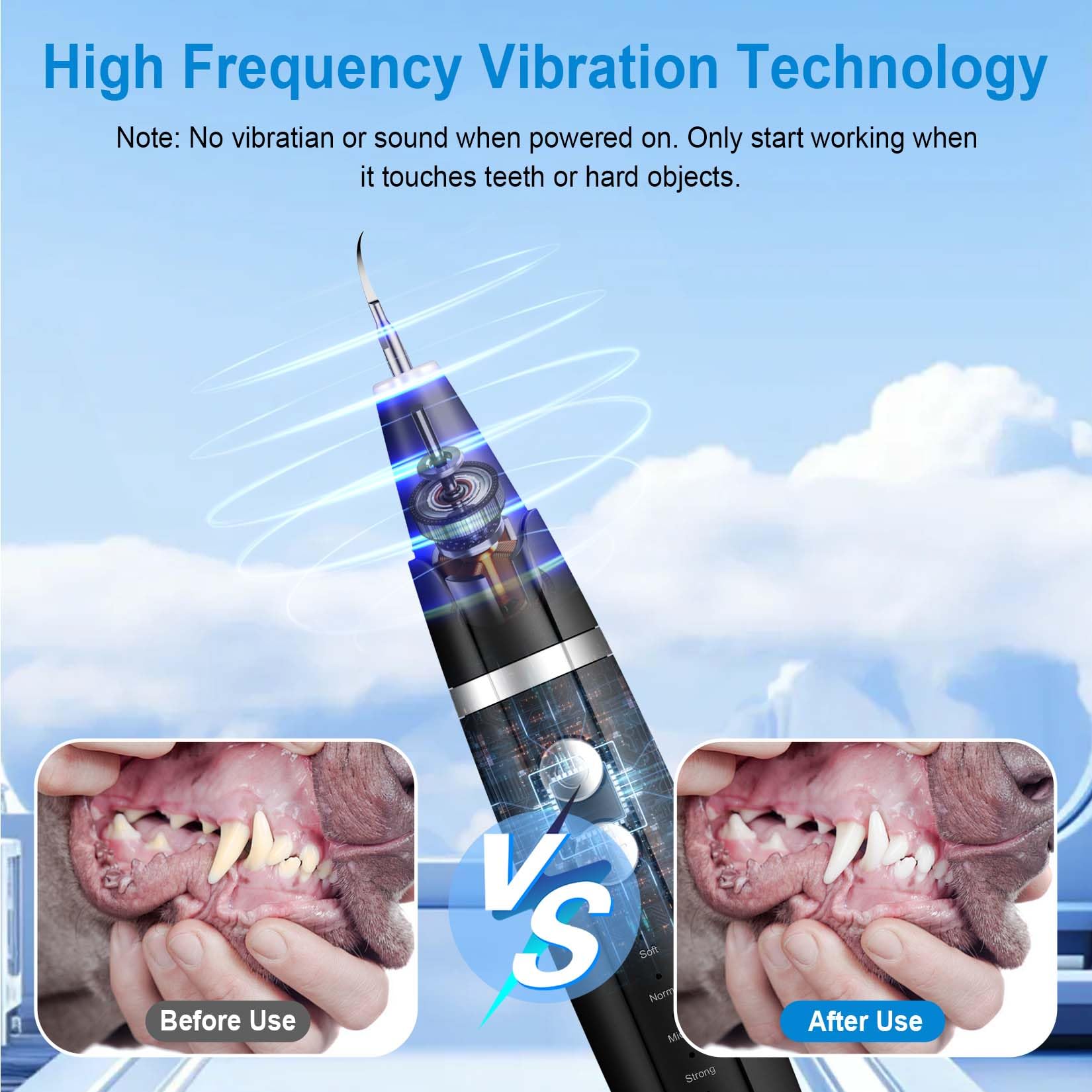 Ni-SHEN con 5 modos para adaptar la limpieza dental canina.
