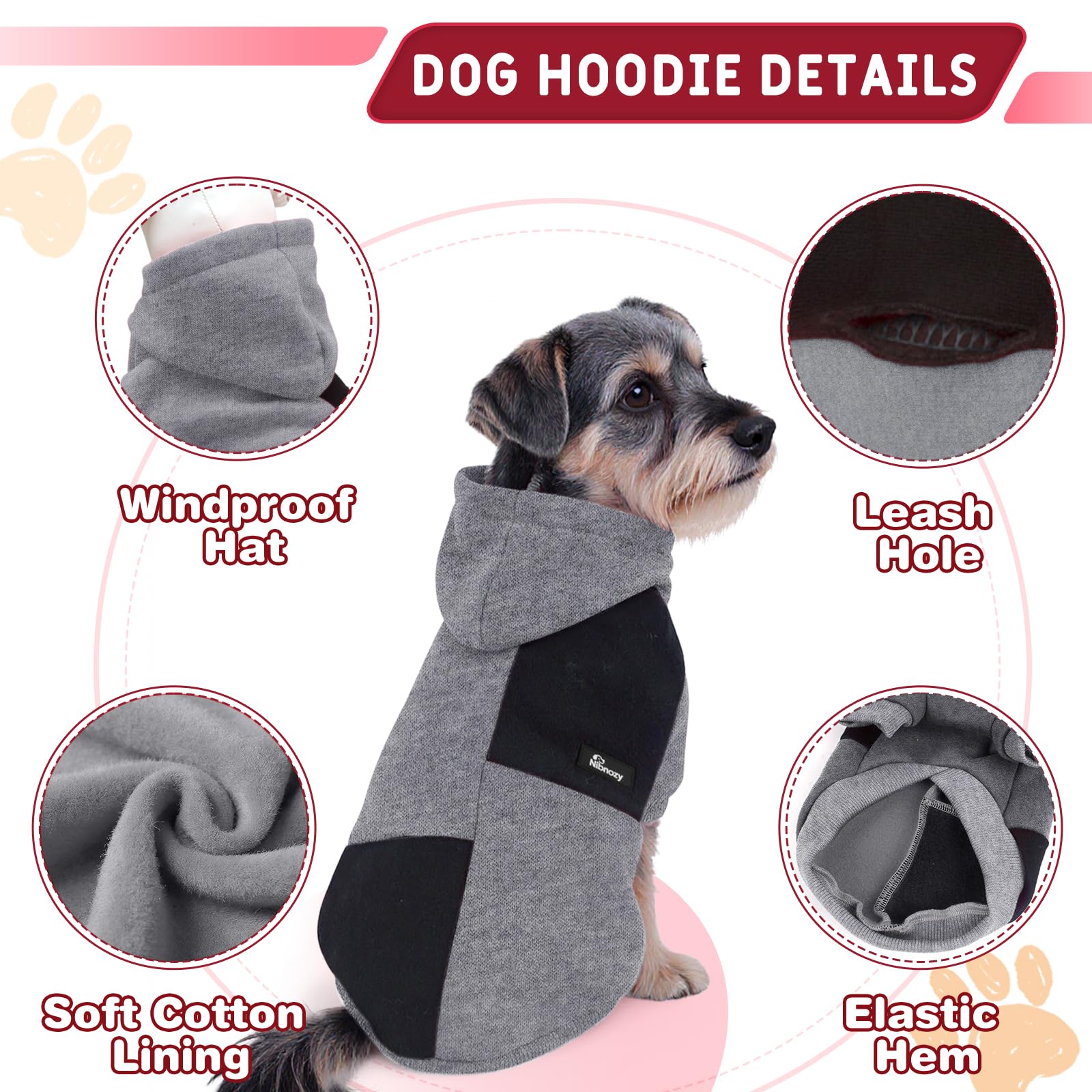 Sudadera nibnozy con diseño de bloques de color, ideal para paseos con estilo.