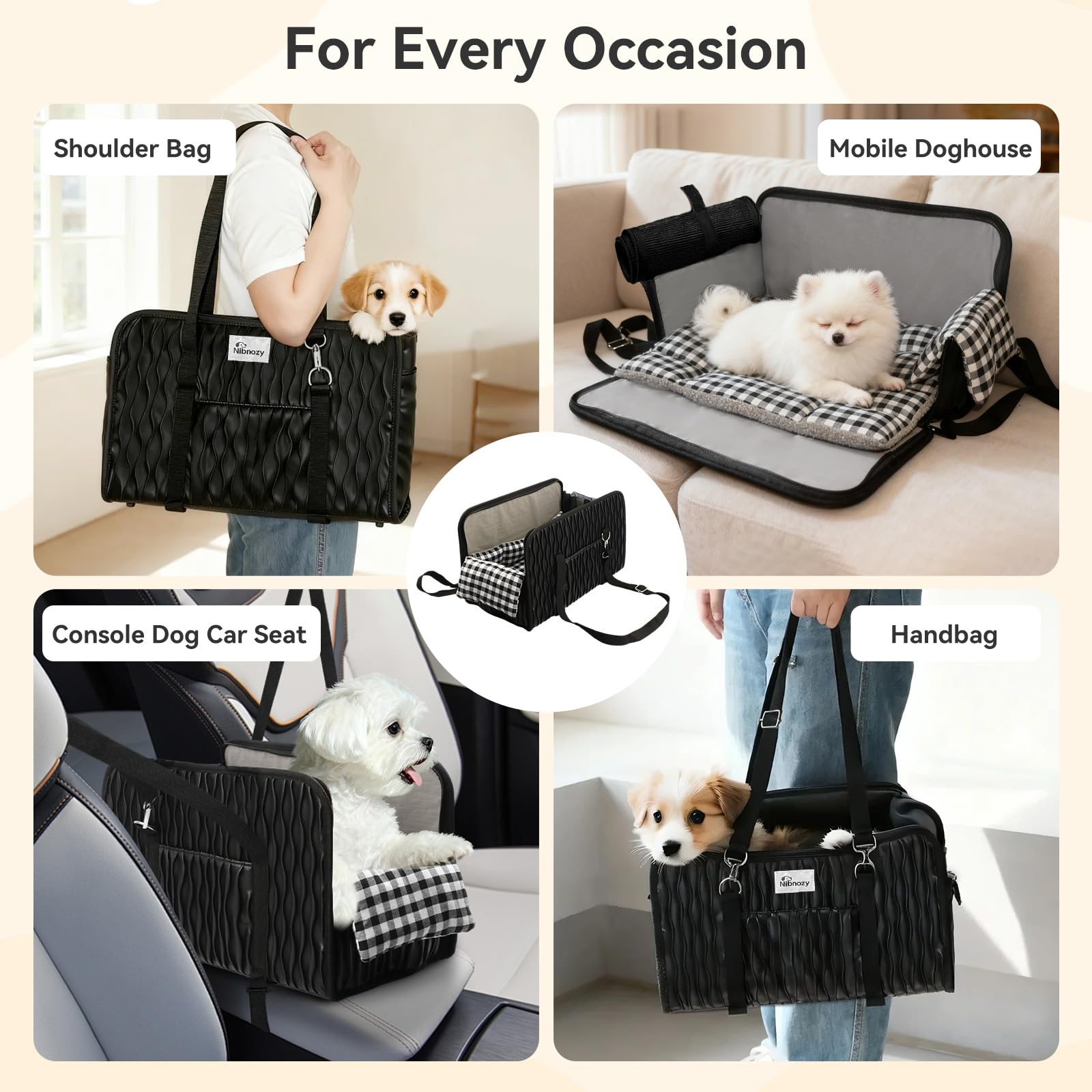 Nibnozy uso-en-coche facilita viajes tranquilos con perros pequeños.