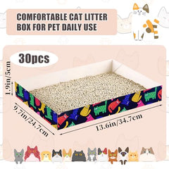 NICERINC PET bandeja desechable de papel con diseño gatito para viajes.