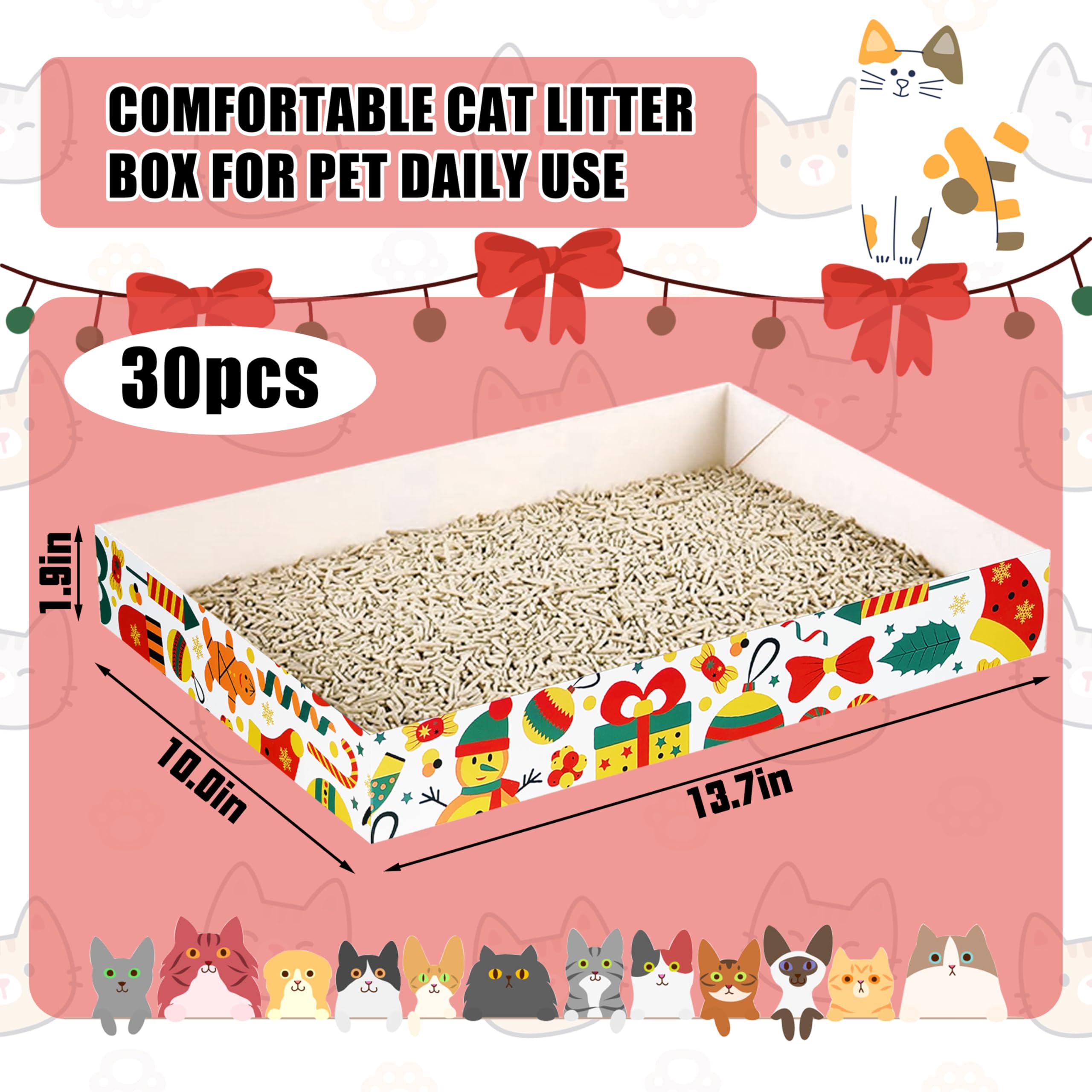 NICERINC PET caja litter navidad desechable y portátil para viajes rápidos