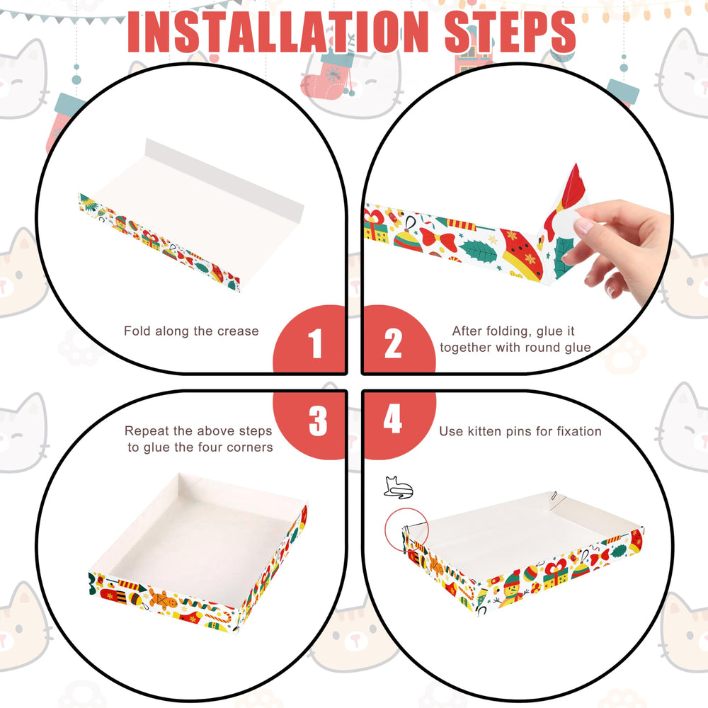 NICERINC PET caja litter navidad con entrada baja, facilita el acceso del gato
