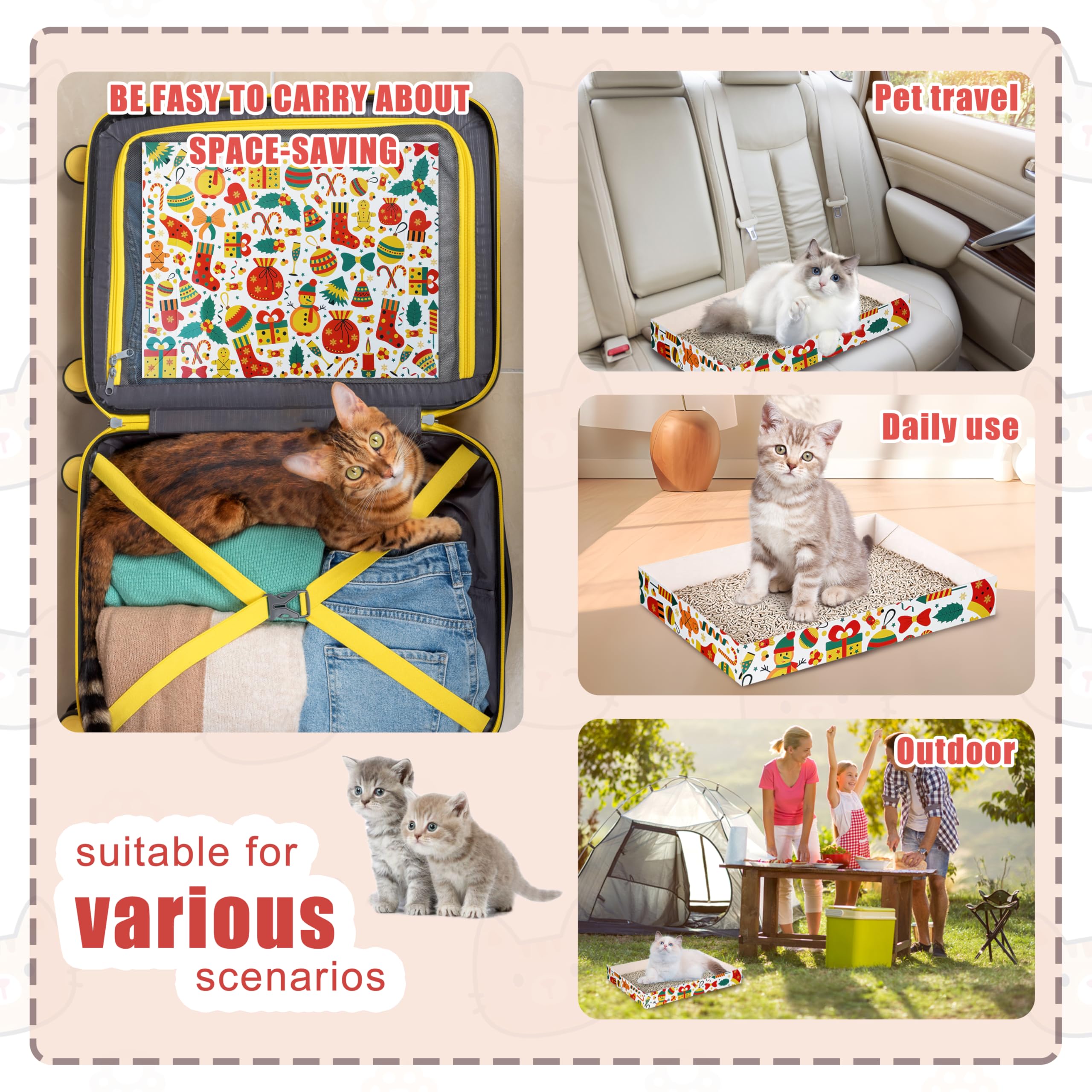 NICERINC PET caja litter impermeable, evita filtraciones durante el uso