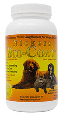 Nickers Bio Coat polvo en empaque, soporte para piel sana y pelaje brillante.