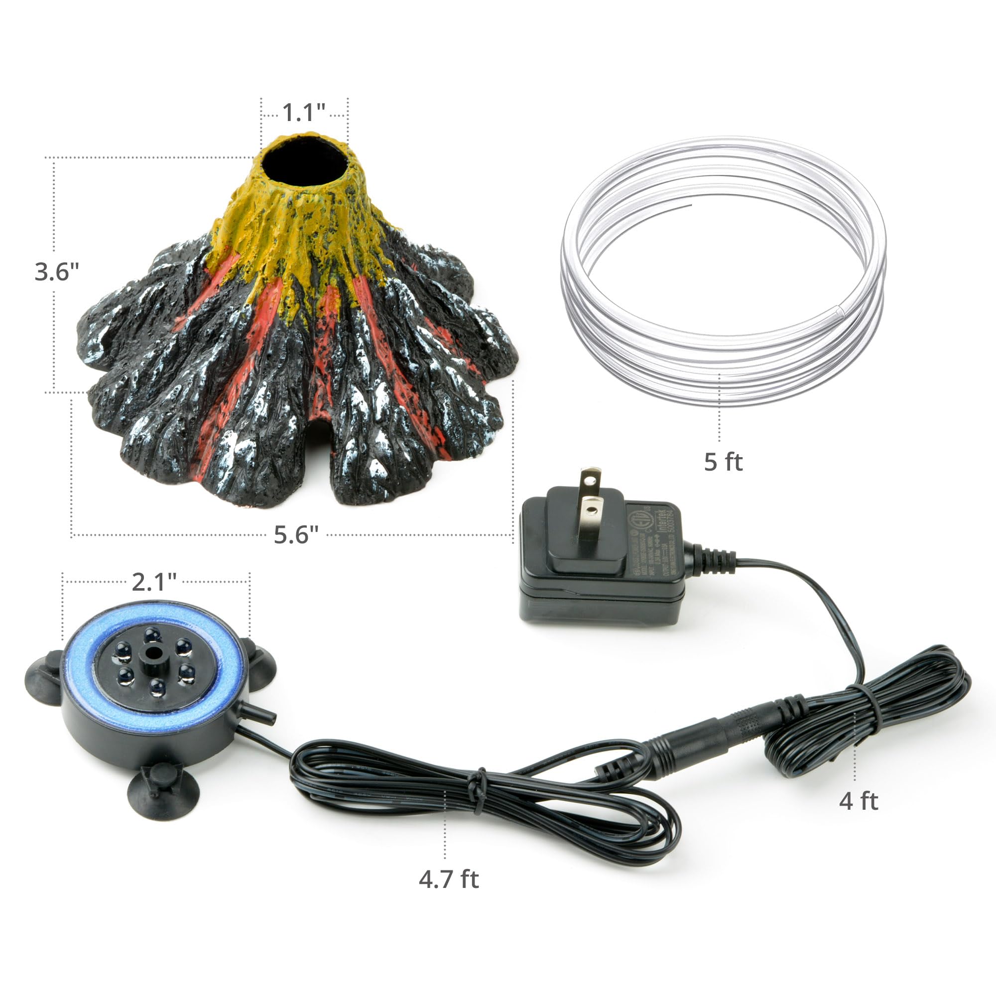 NICREW conjunto volcán para acuario con burbujas y LED