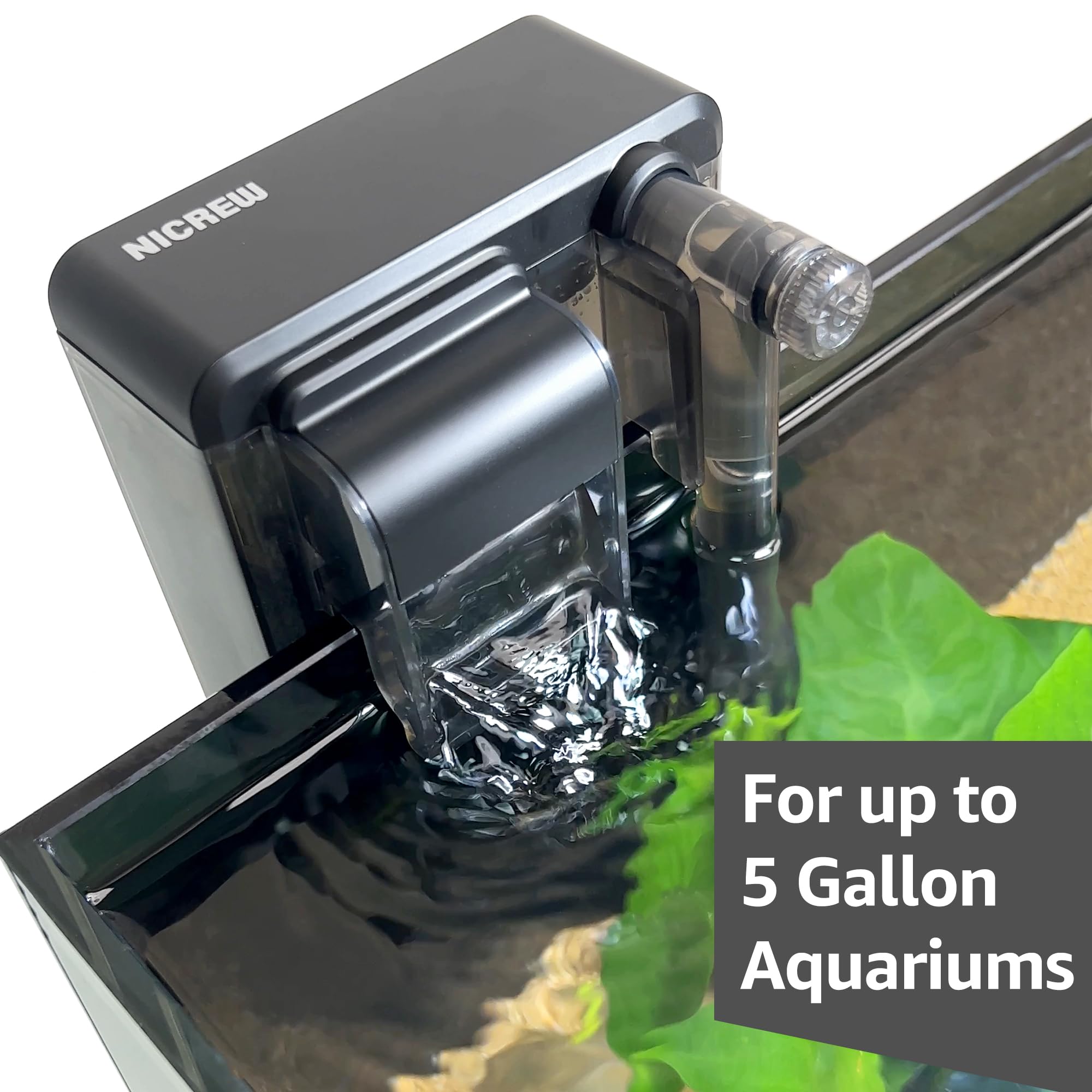 NICREW filtro colgante para acuario silencioso, con flujo ajustable.