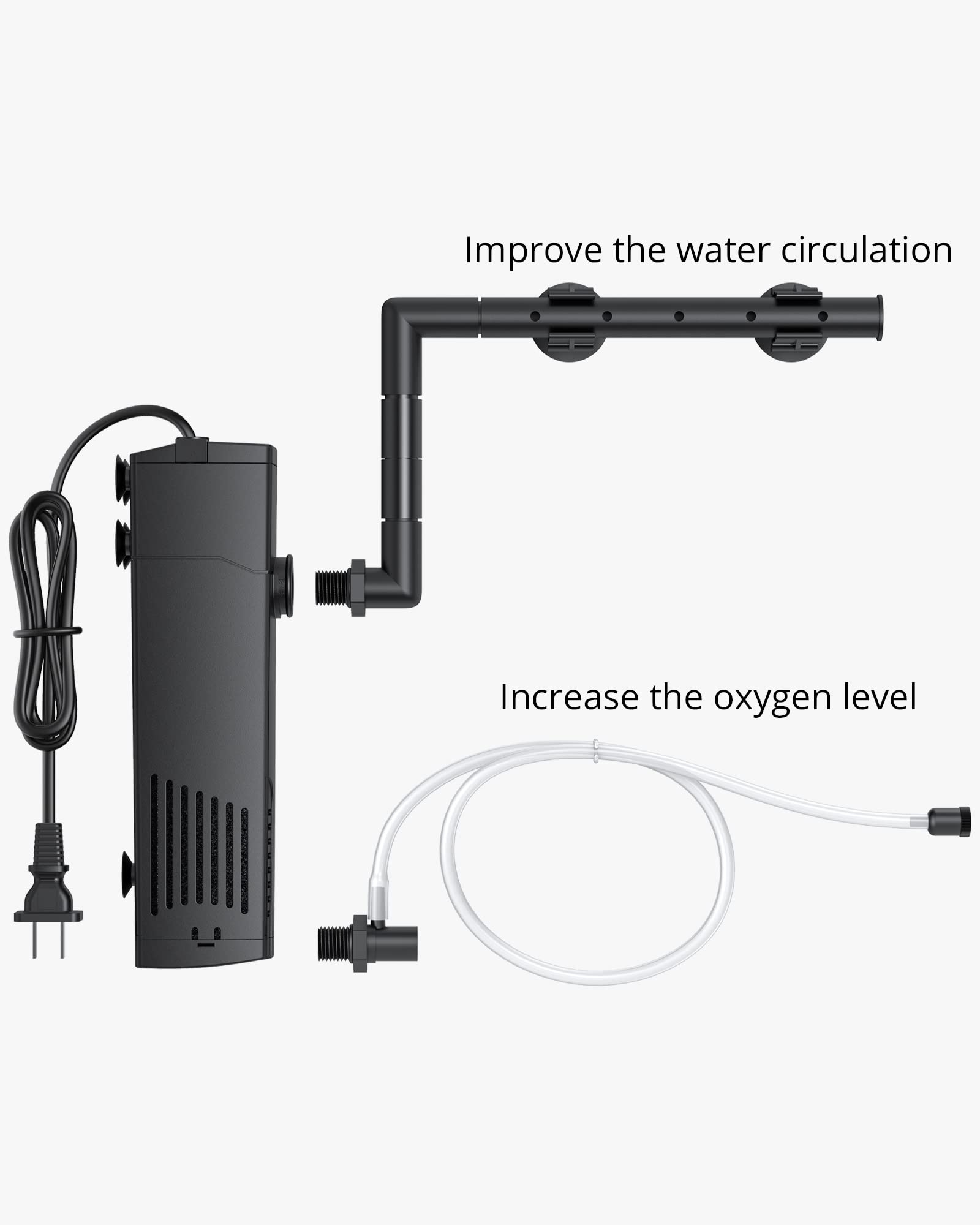 NICREW filtro interno apto para agua salada, versátil para distintos acuarios.
