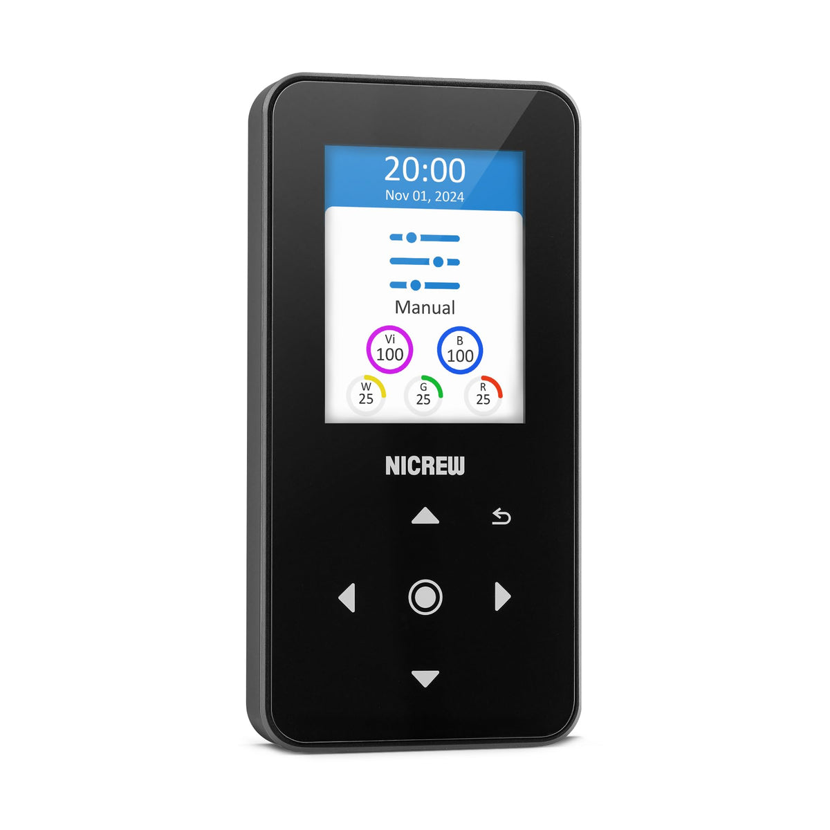 NICREW HyperReef Gen 2 panel táctil para ajustes precisos y rápidos.