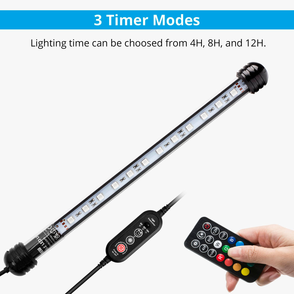 NICREW iluminación con 5 niveles de intensidad para acuarios de 11 pulgadas.