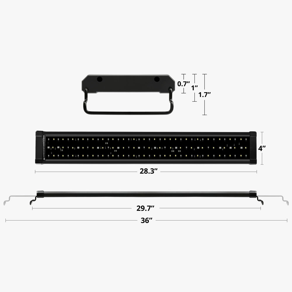 NICREW lámpara para acuario marino, compatible con tanques 30–36 pulgadas, diodos LED potentes.