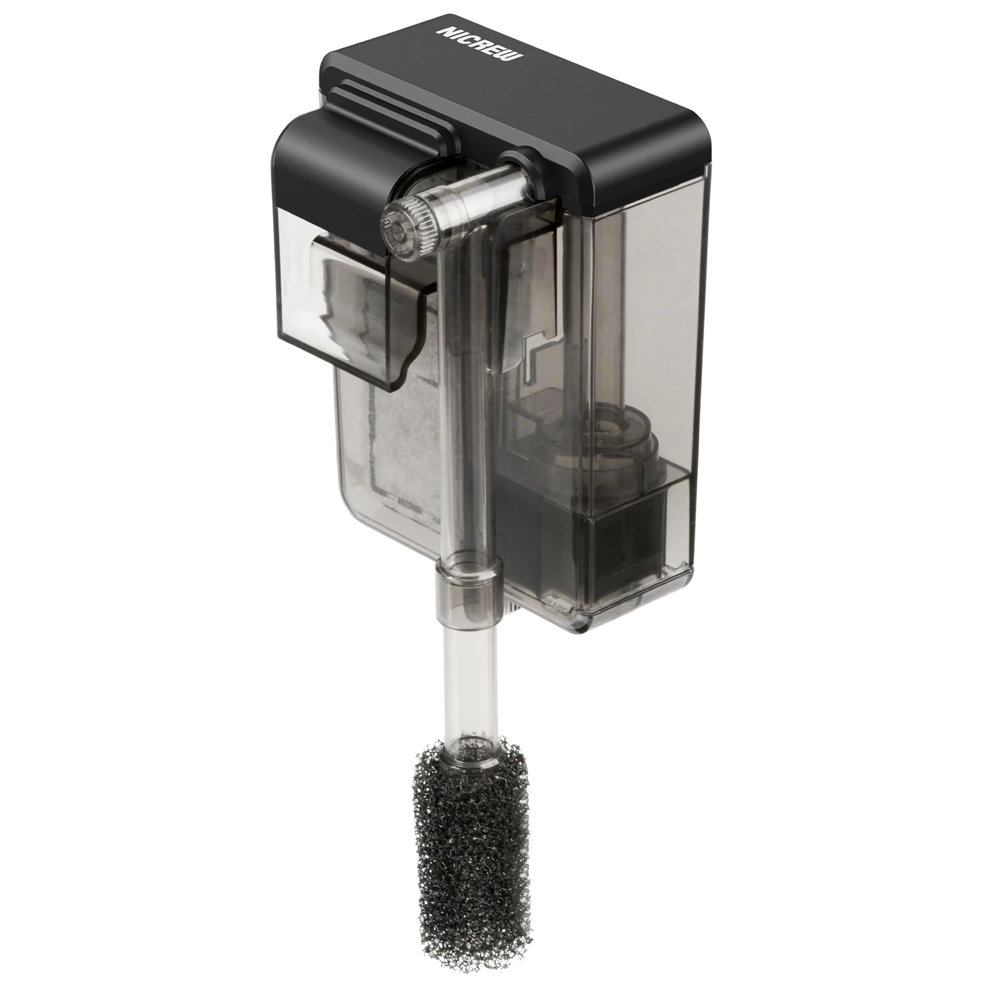 NICREW Slim filtro compacto para acuarios de 5 galones, ahorro de espacio.