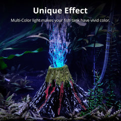NICREW adorno volcán para acuario con LED multicolor en transición suave