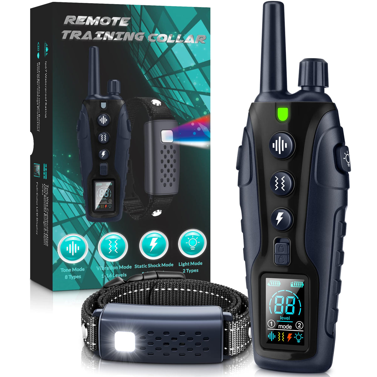 Nikketta collar de entrenamiento con luz para localizar al perro en la noche