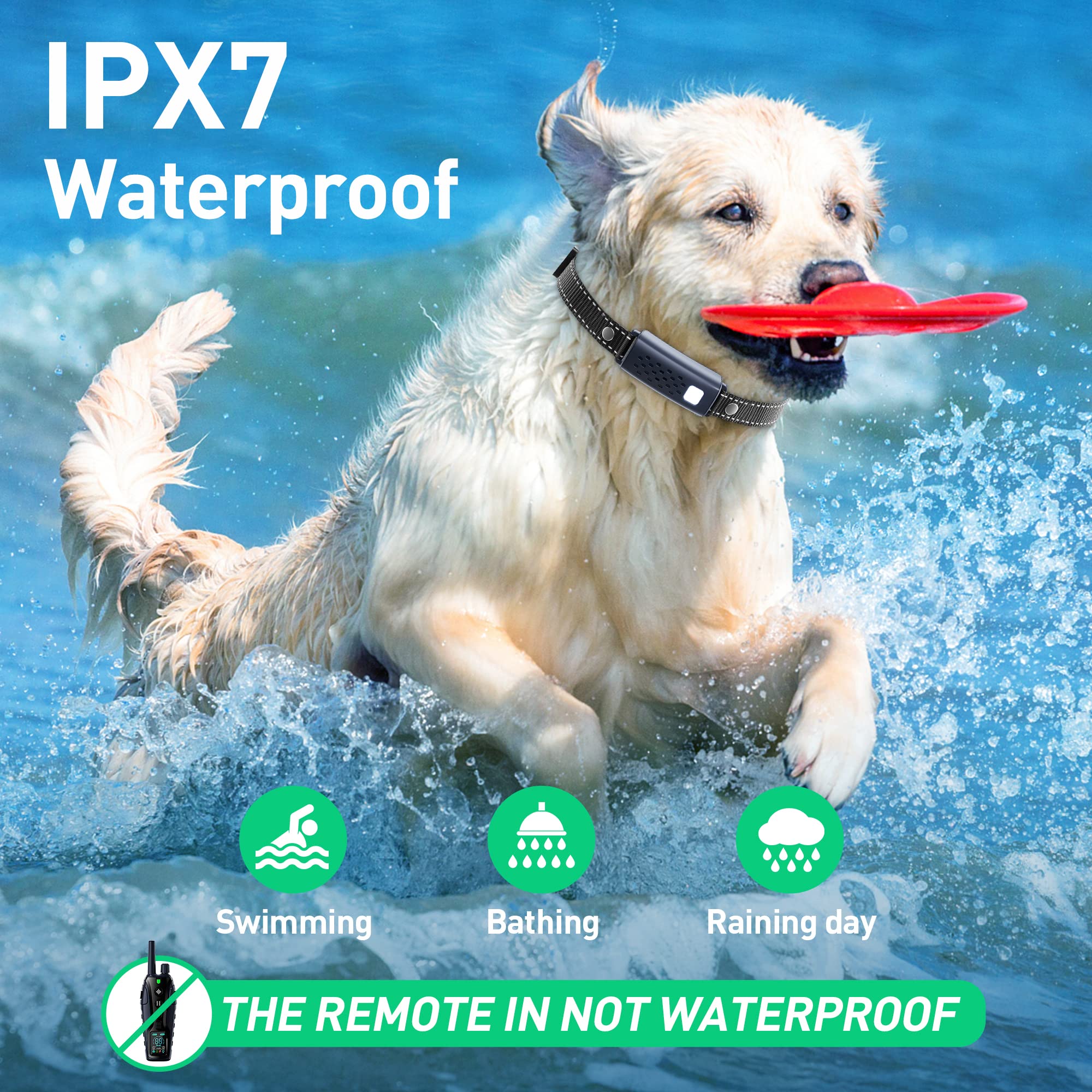 Nikketta collar IP67 impermeable para juegos bajo lluvia.