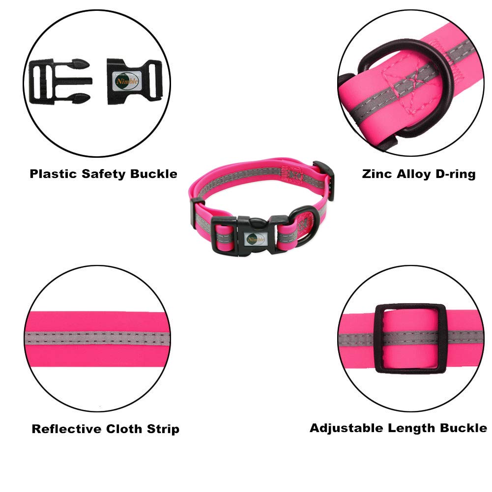 NIMBLE collar con cinta reflectante para mayor visibilidad nocturna.