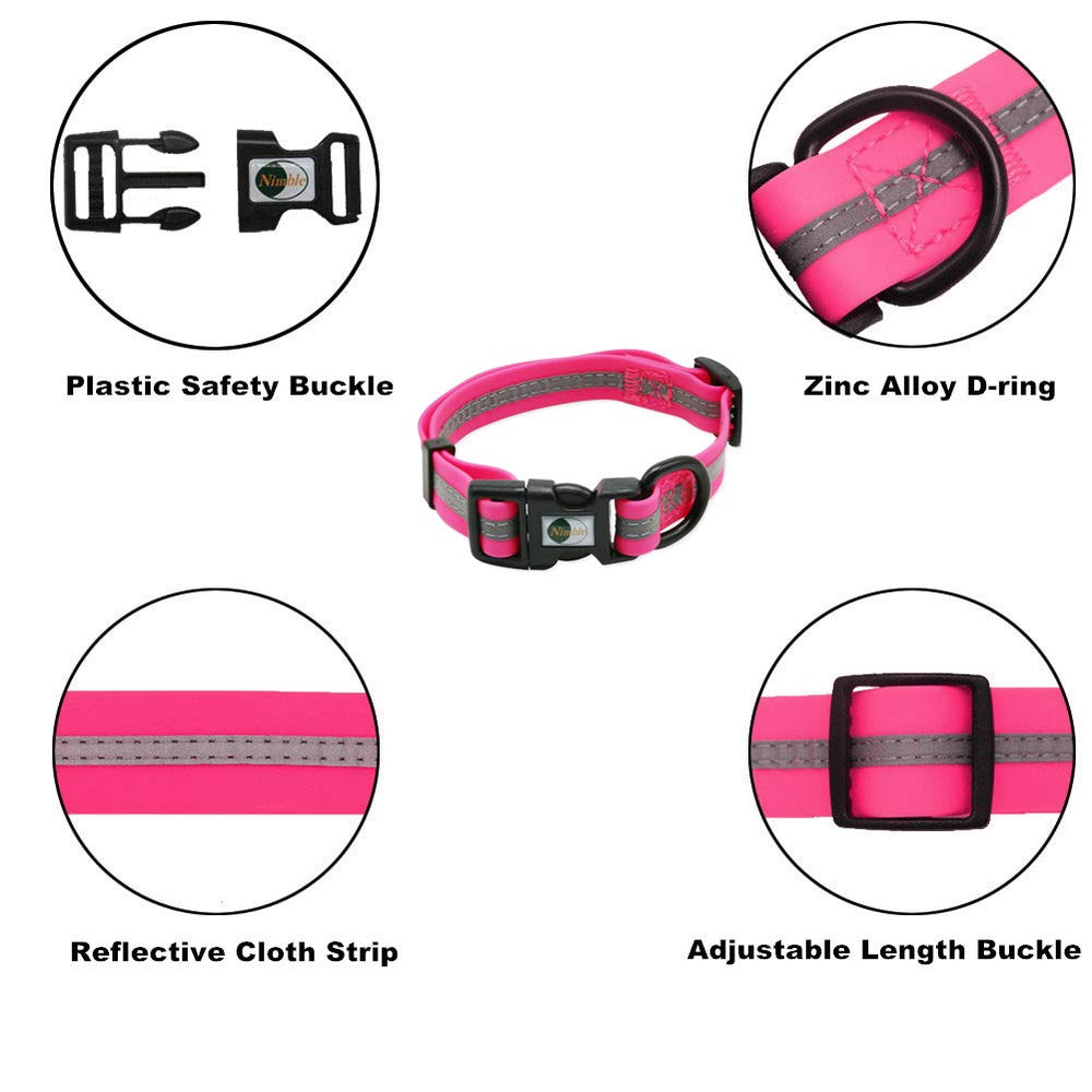 NIMBLE collar con cinta reflectante para mayor visibilidad nocturna.