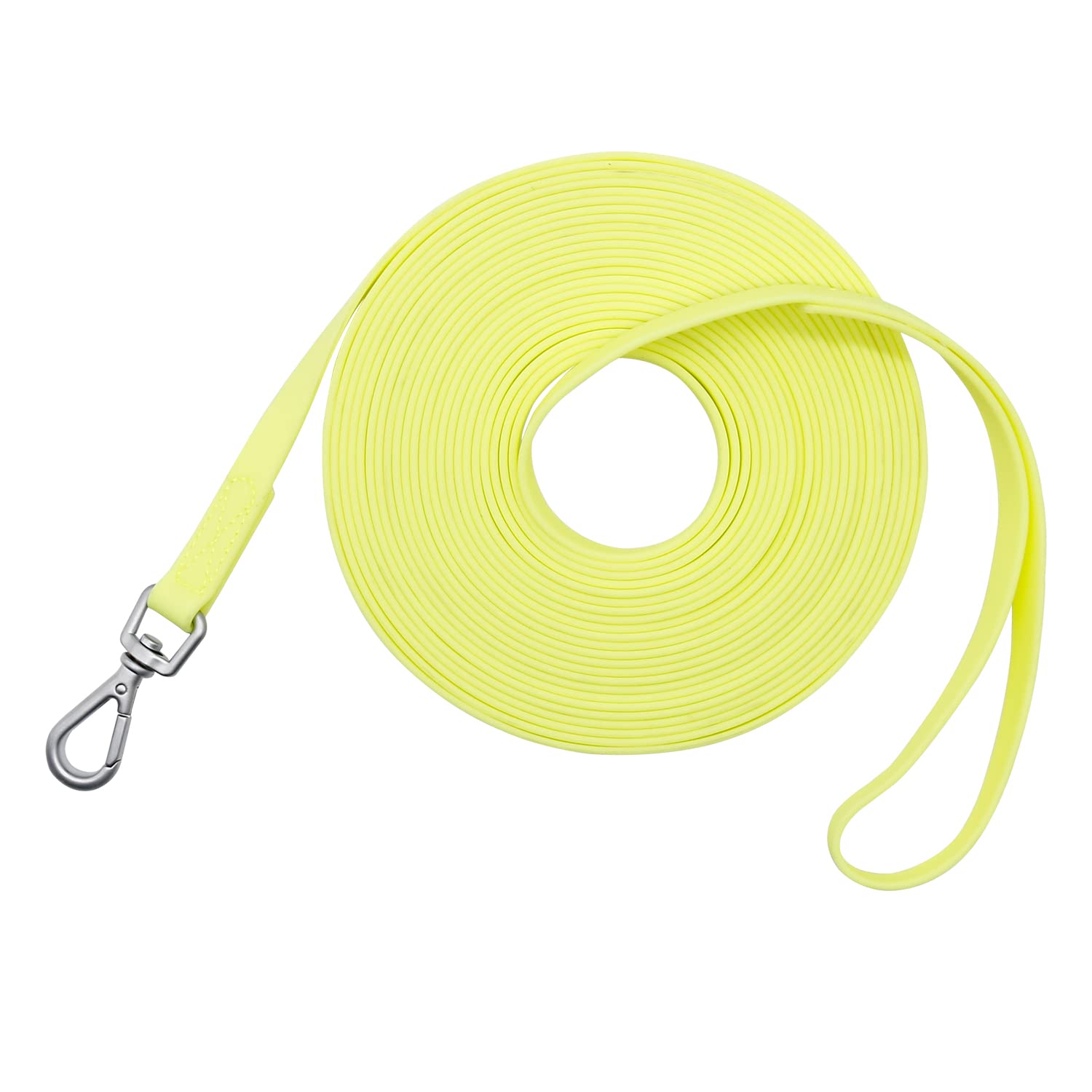 NIMBLE correa de entrenamiento 50 ft amarilla, resistente al agua para paseos y entrenamiento