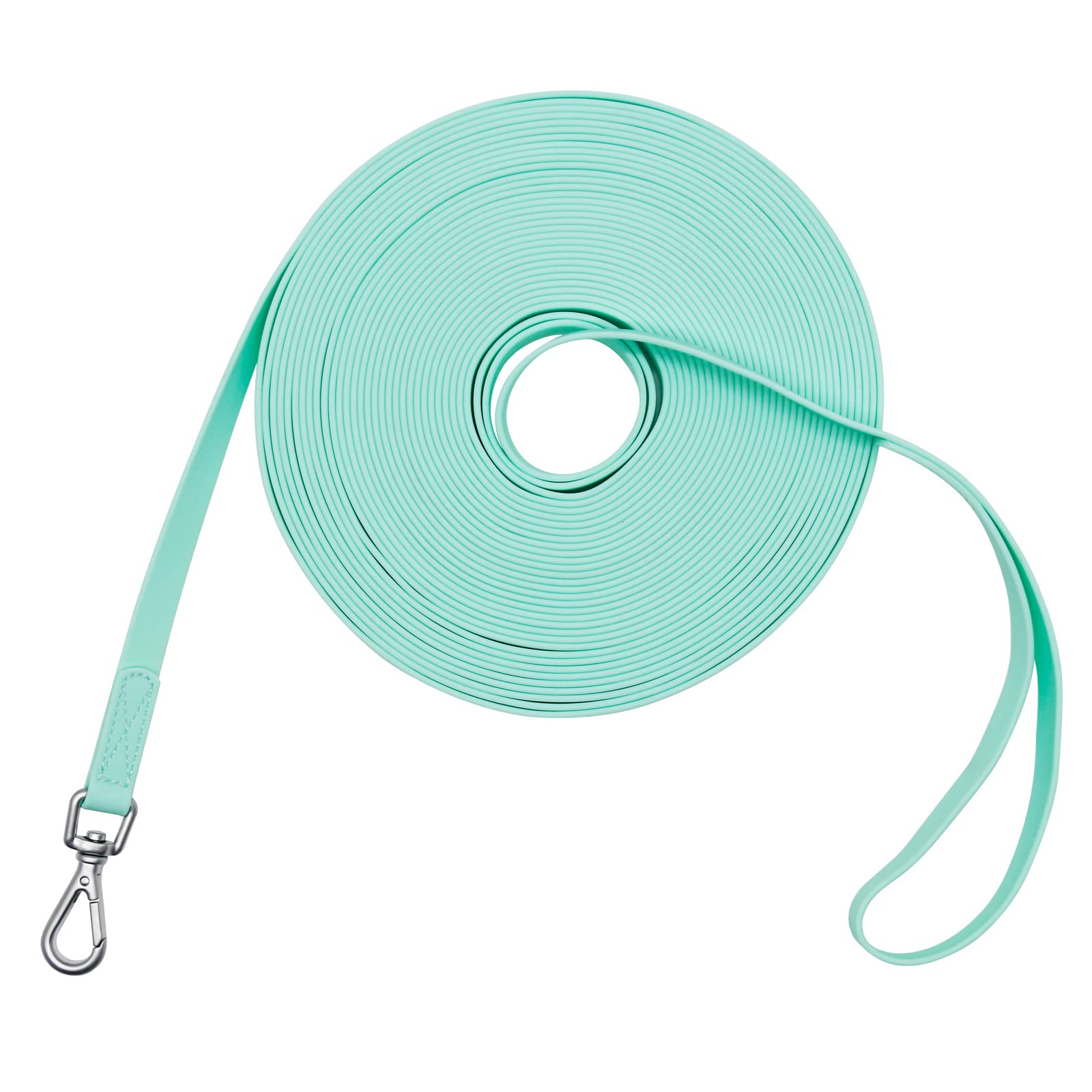 NIMBLE correa de 50 ft en verde menta, ideal para paseos y entrenamiento.
