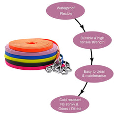 NIMBLE cuerda-entrenamiento-perro-16-pies-impermeable, ideal para parques amplios.