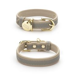 Collar Nina Woof: cuero vegano acolchado, cómodo para paseos largos.