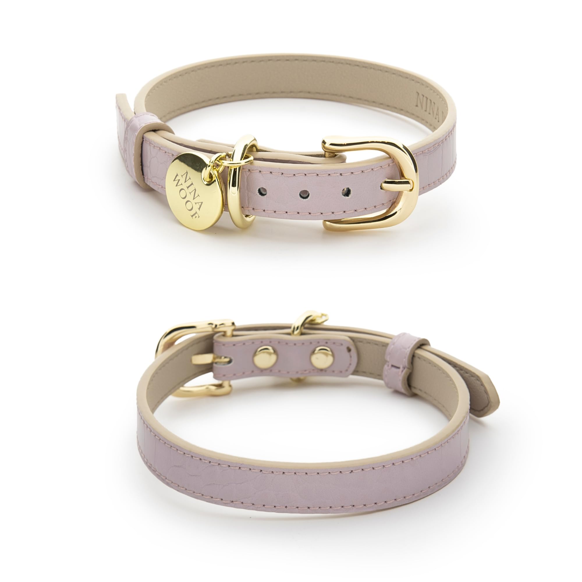Collar Nina Woof Milan en cuero vegano acolchado para perros de talla grande
