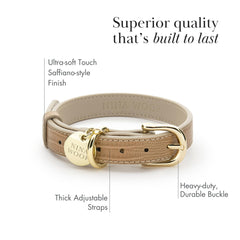 Nina Woof Milan Collar, material vegano suave, ideal para paseos diarios sin irritación.