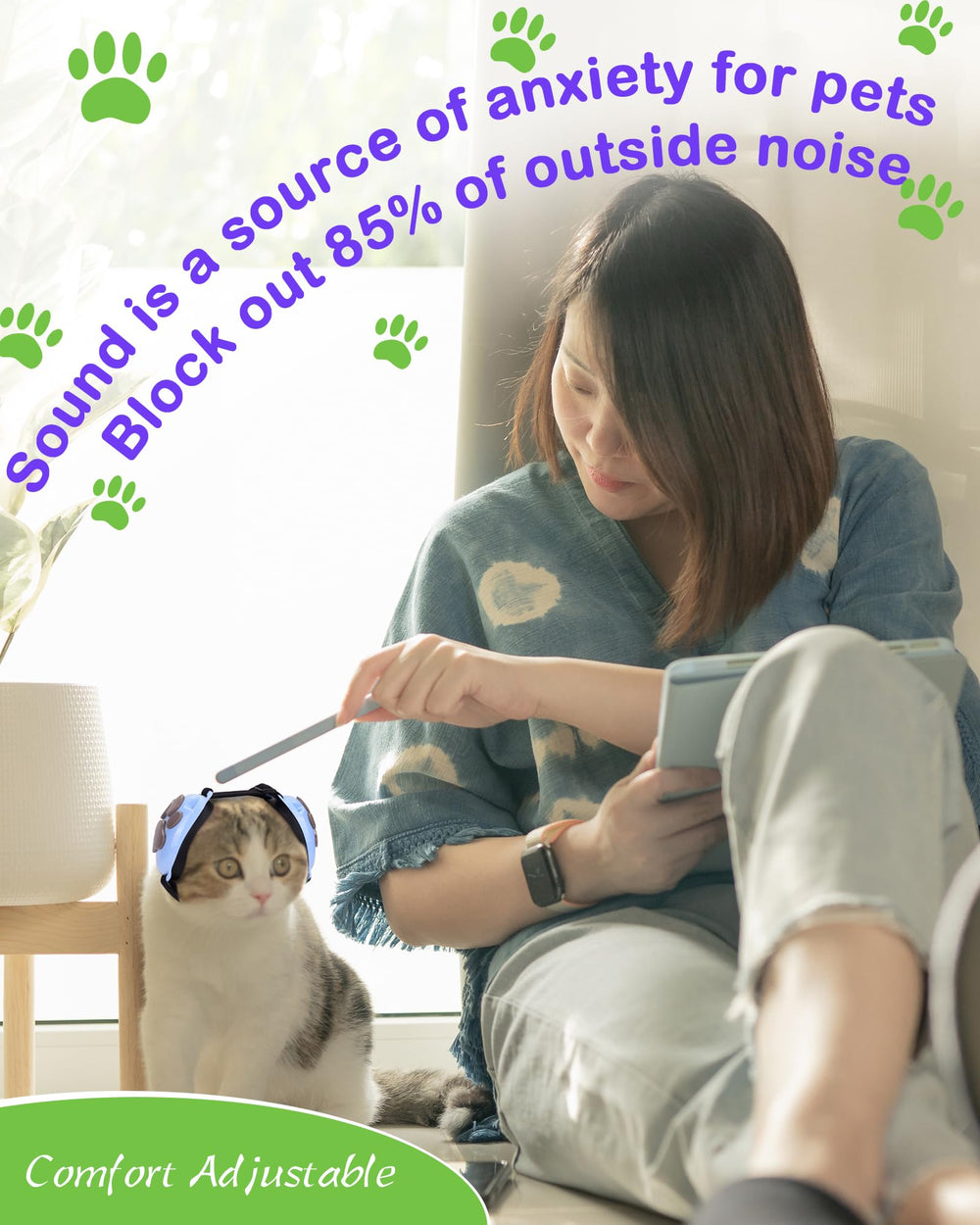 Ninuo combinacion azul-gris, aspecto elegante para perros y gatos.