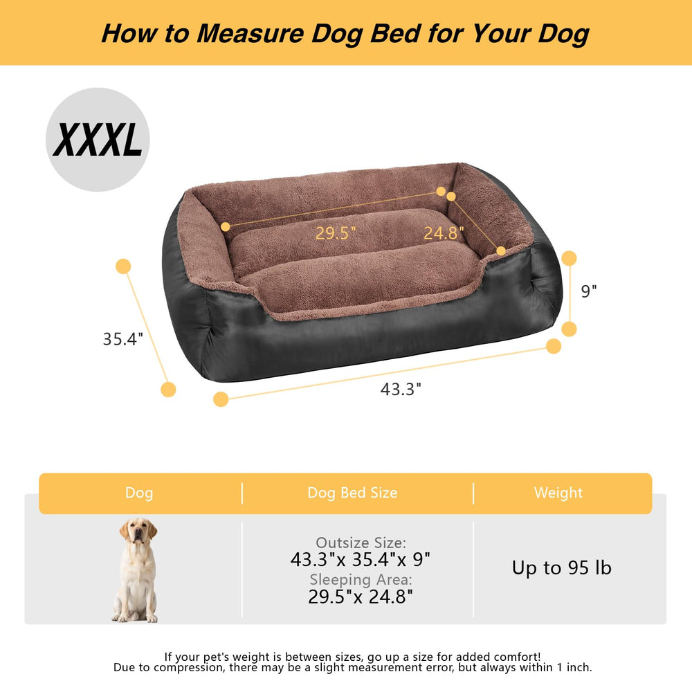 Cama NIRDOG con almohadas de borde alto para mayor apoyo.