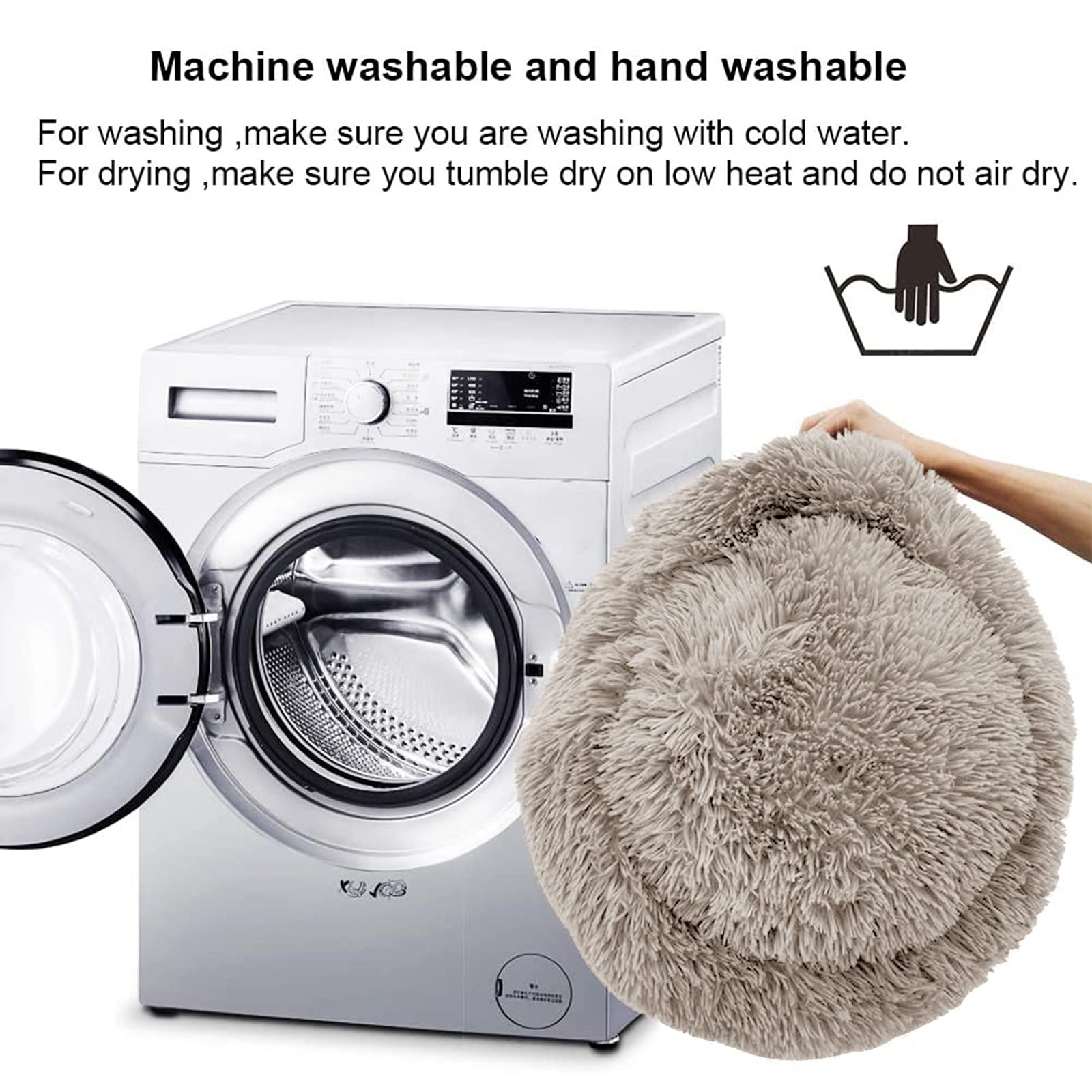Cama Nisrada de peluche suave con base antideslizante