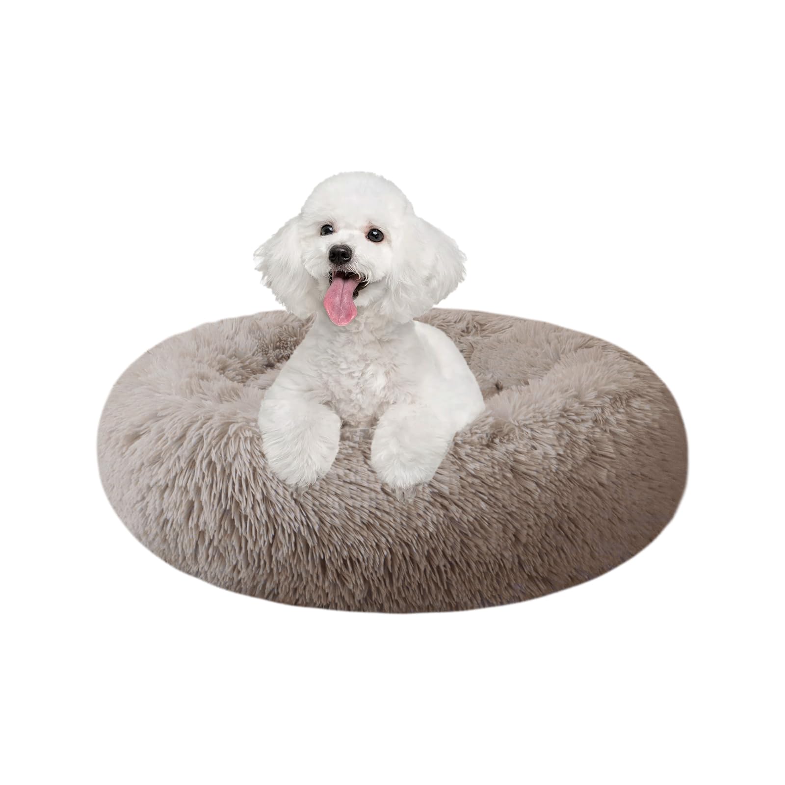 Cama Nisrada circular de 20 pulgadas para perros y gatos, descanso cómodo.
