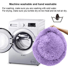Cama Nisrada redonda con funda lavable facilita la limpieza.
