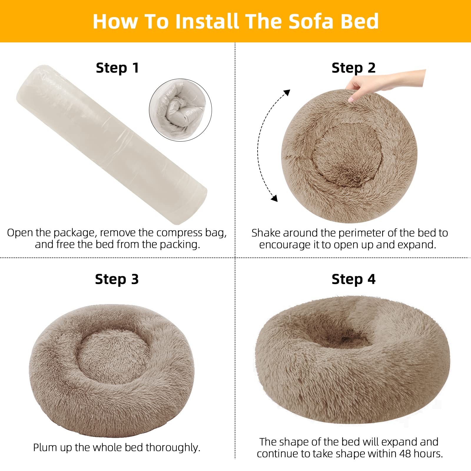 Cama Nisrada de 27–30 pulgadas, apta para perros hasta 42 libras