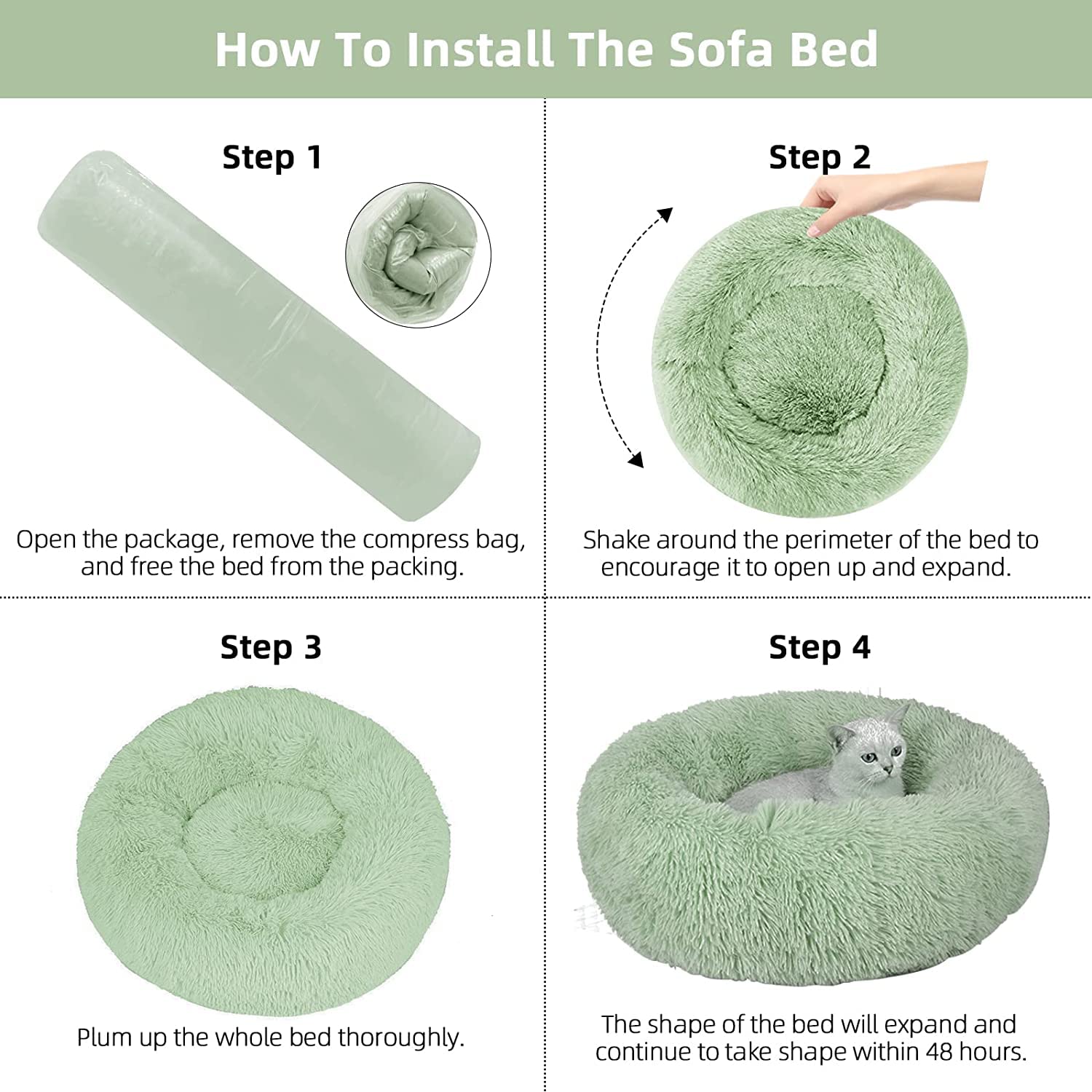 Nisrada: cama de 24 a 27 pulgadas, ideal para gatitos y cachorros ligeros.