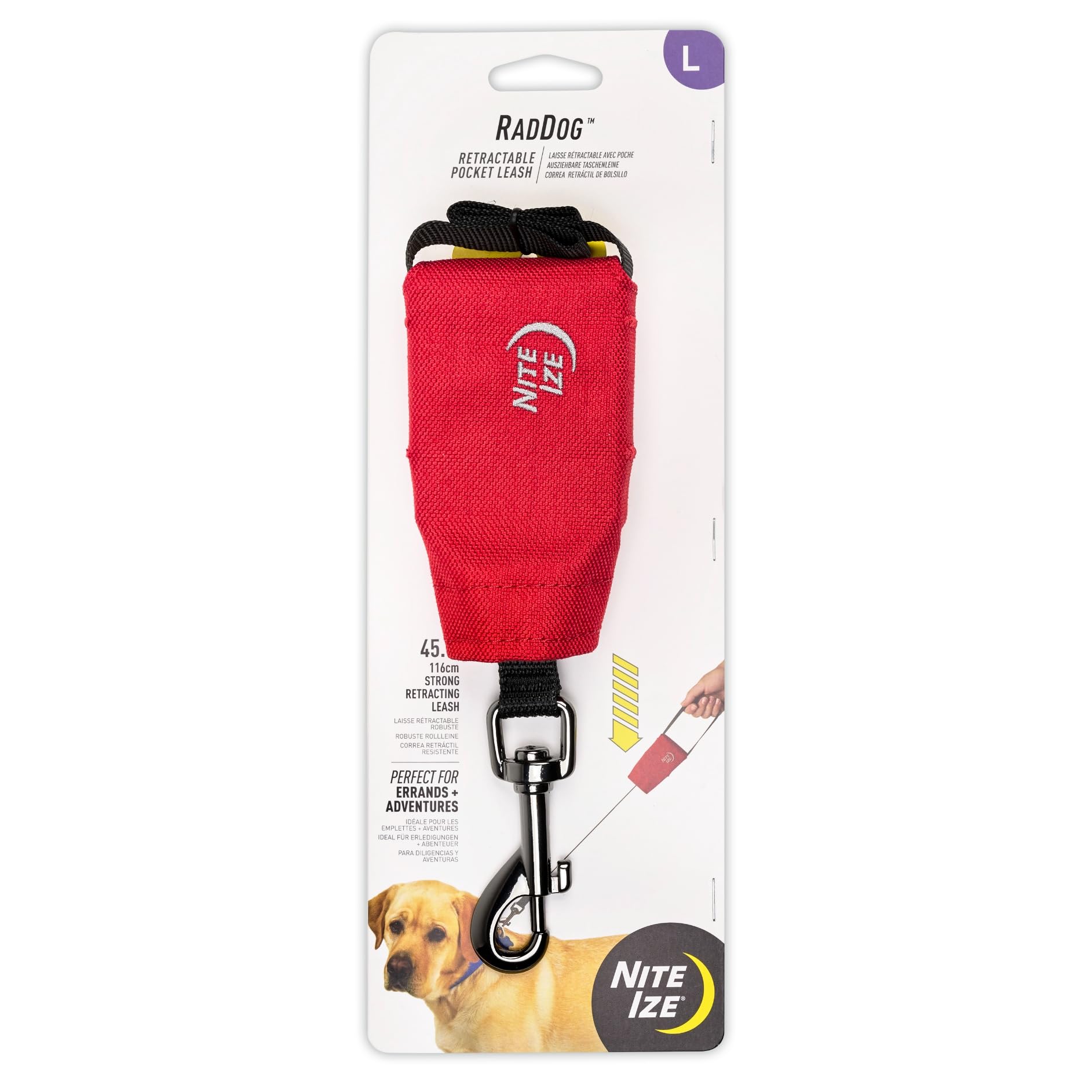 Nite Ize RadDog: correa retráctil de bolsillo para paseos cortos y prácticos.