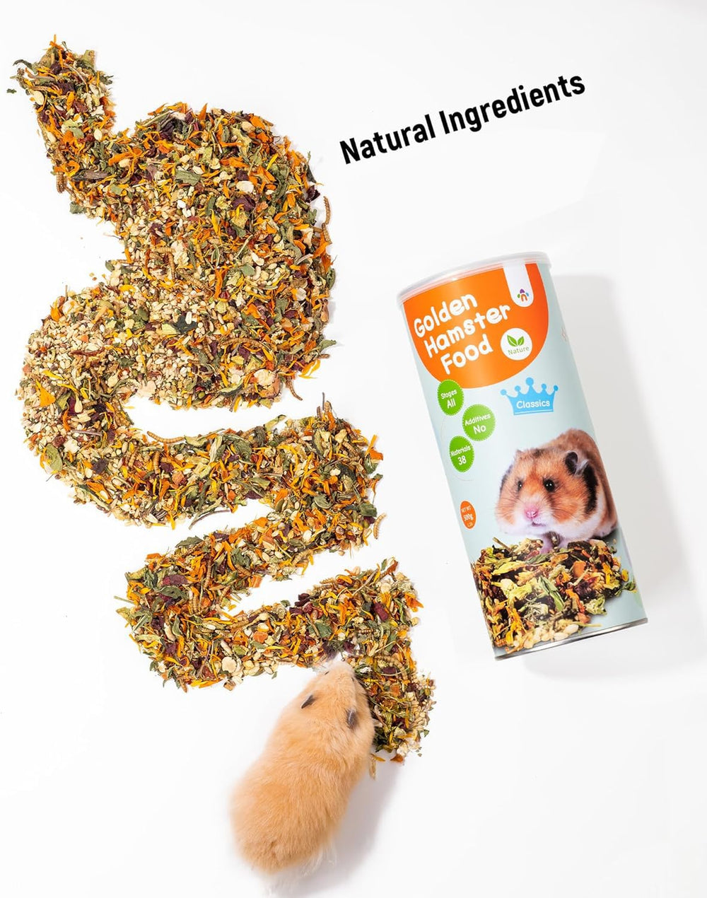Niteangel hámster dorado, mezcla natural de ingredientes nutritivos