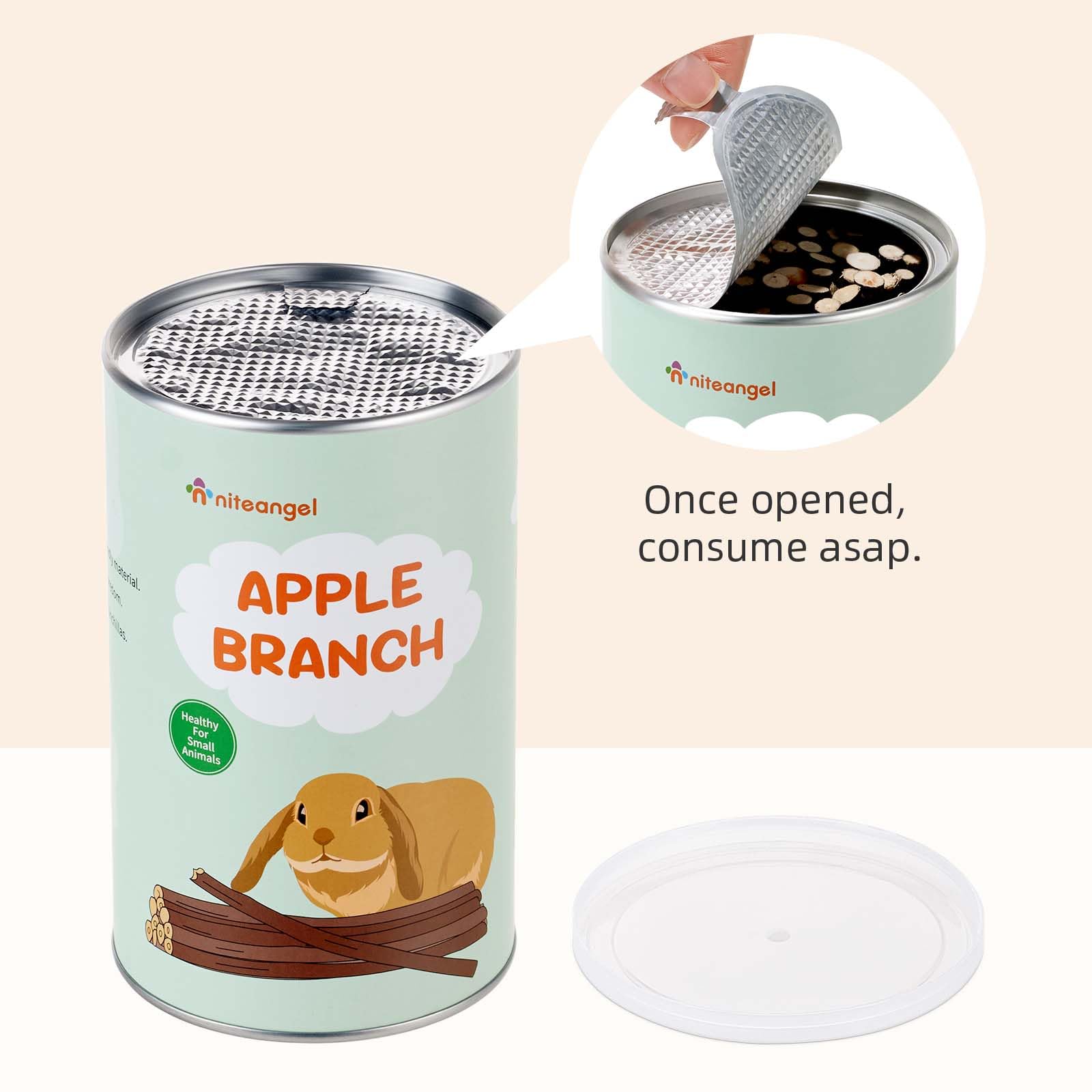 Niteangel palitos de manzana para hámster, complemento de juego diario.