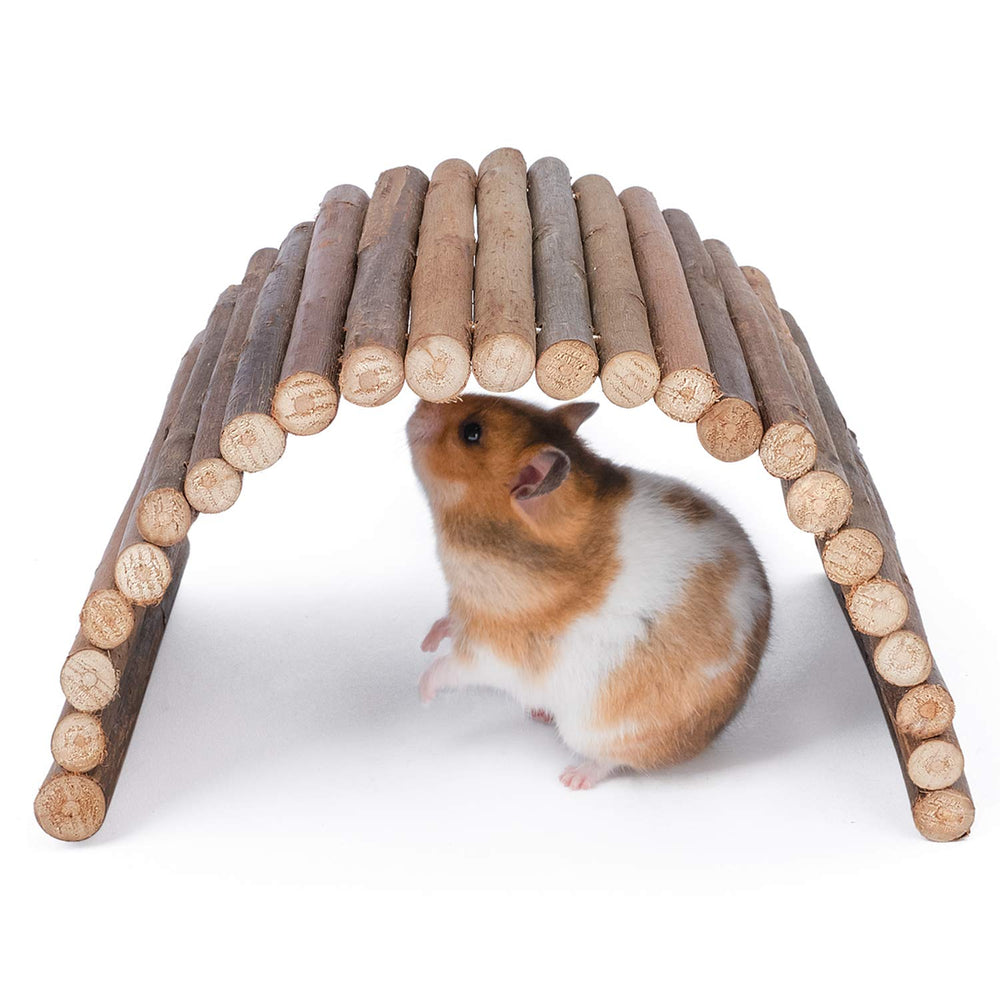 Niteangel puente-escalera-madera para roedores, fomenta exploración y juego seguro en la jaula.