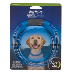 NiteHowl de Nite Ize: collar LED azul con iluminación 360° para perros.