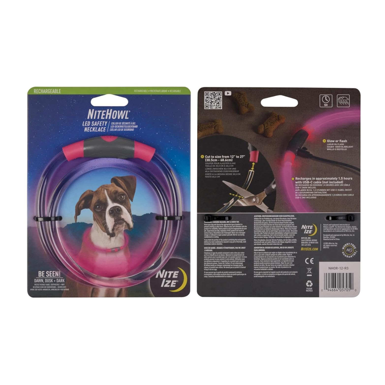 NiteIze NiteHowl diseño Tie-Dye rosa para estilo y visibilidad.