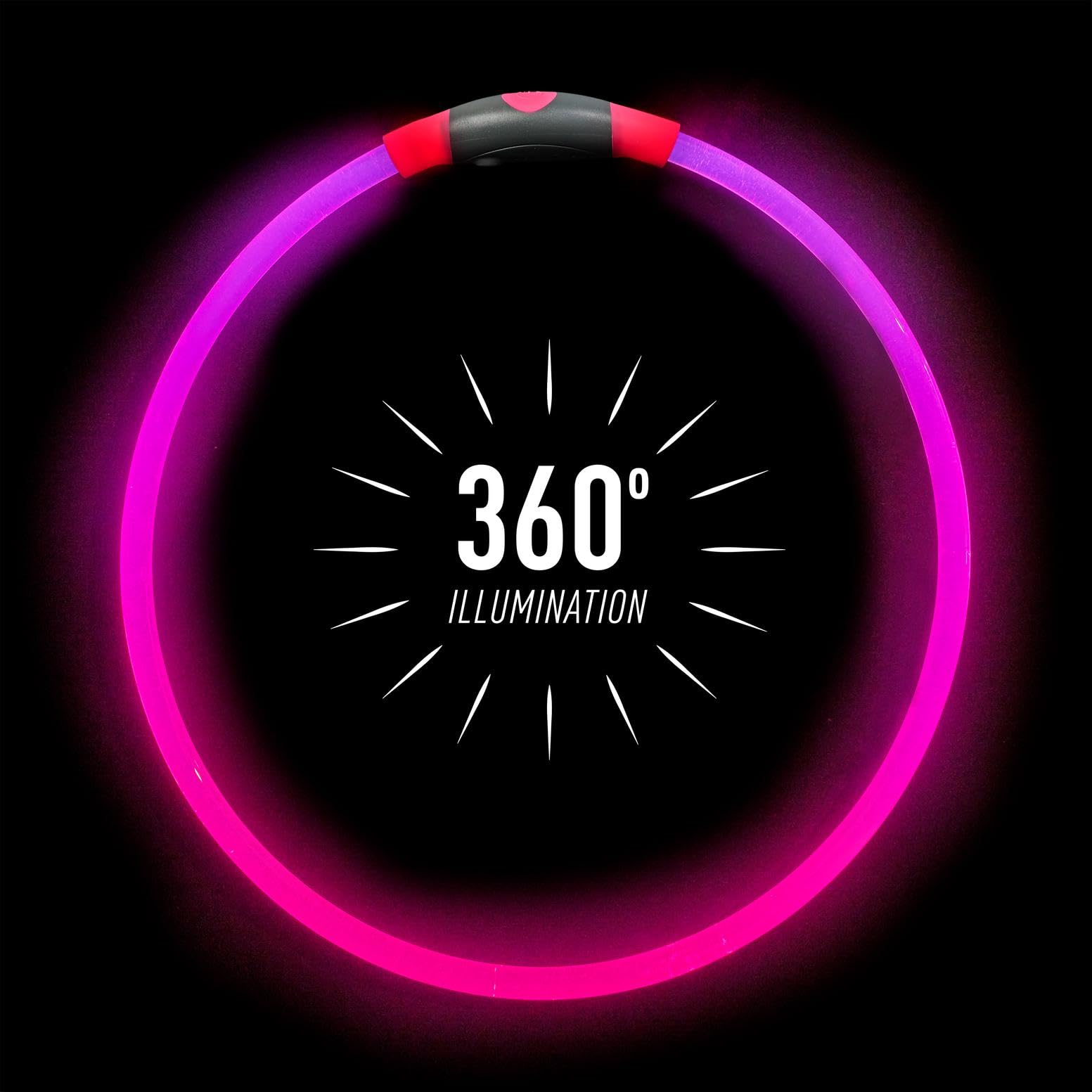 NiteIze NiteHowl collar LED recargable con carga rápida para salidas nocturnas.