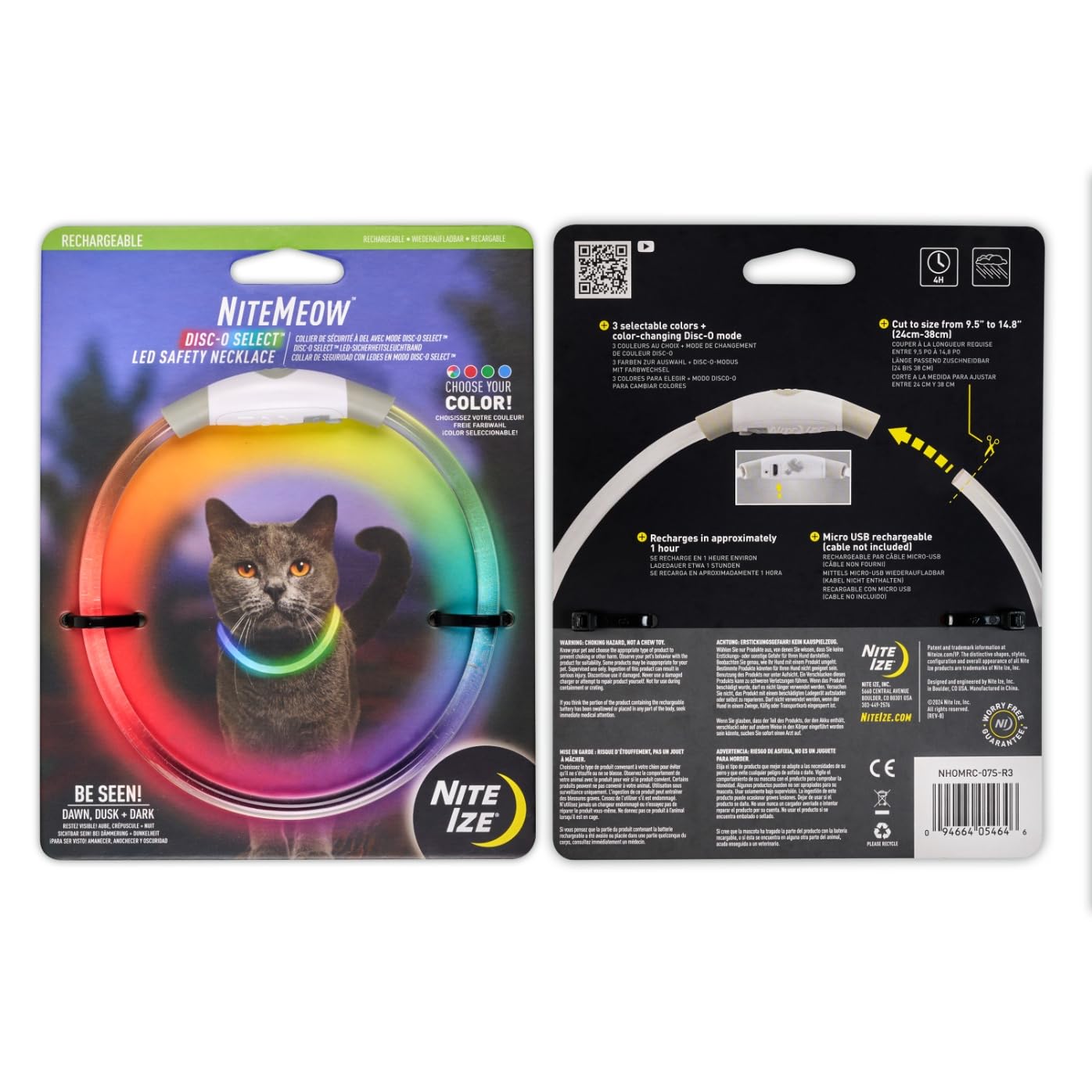 Nite Ize NiteMeow collares luminosos para gatos permiten visibilidad continua.